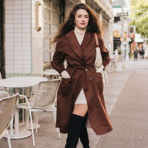 Petite Studio: Ainsley Reversible Wool Coat -- Beige & Mocha